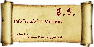 Bástár Vilmos névjegykártya